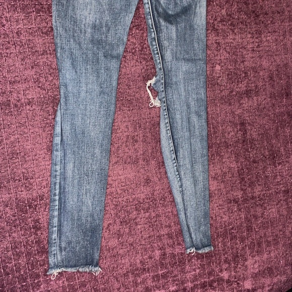 Aeropostale High Rise Curvey Jeggings size 0 blue distressed denim jeans - Picture 10 of 10